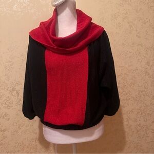 Style & Co. Red and Black Cowl Neck Sweater